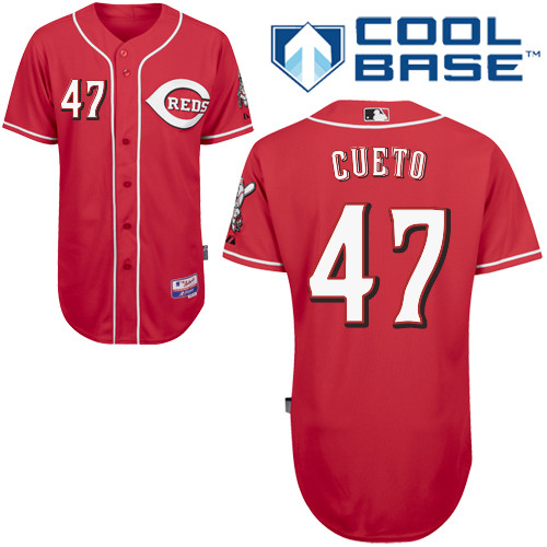 Johnny Cueto #47 Youth Baseball Jersey-Cincinnati Reds Authentic Alternate Red Cool Base MLB Jersey